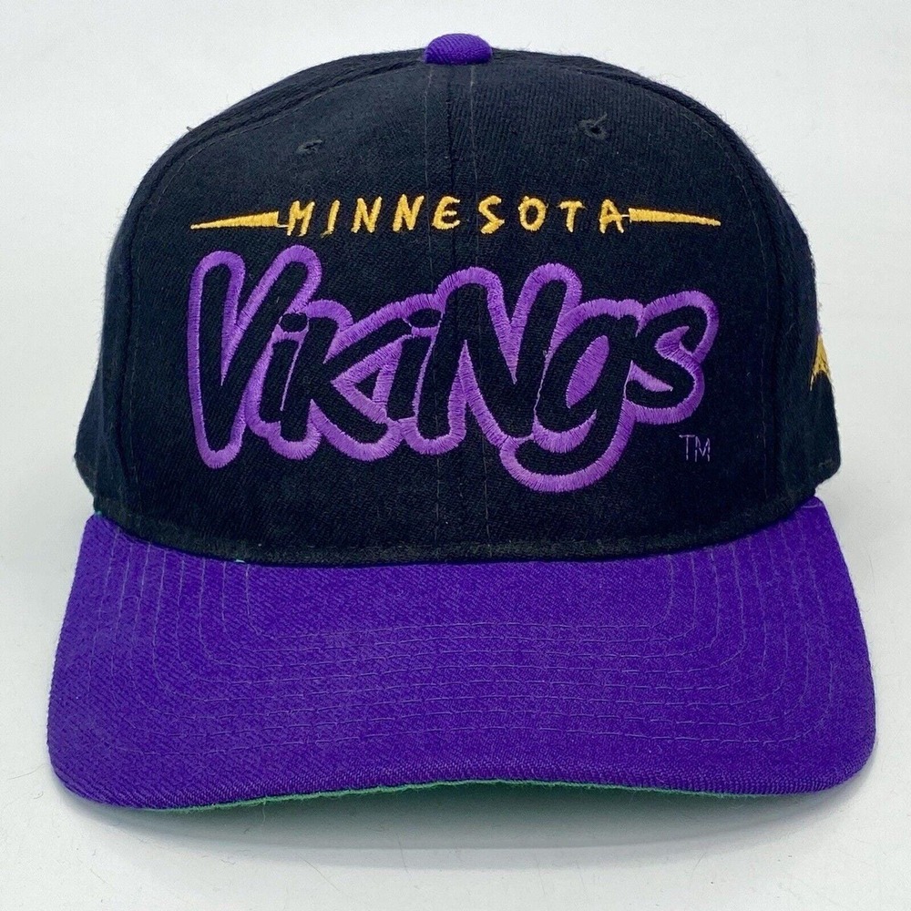 Vintage Minnesota‎ Vikings STARTER Snapback Hat Bubble Graffiti Spell Out Wool